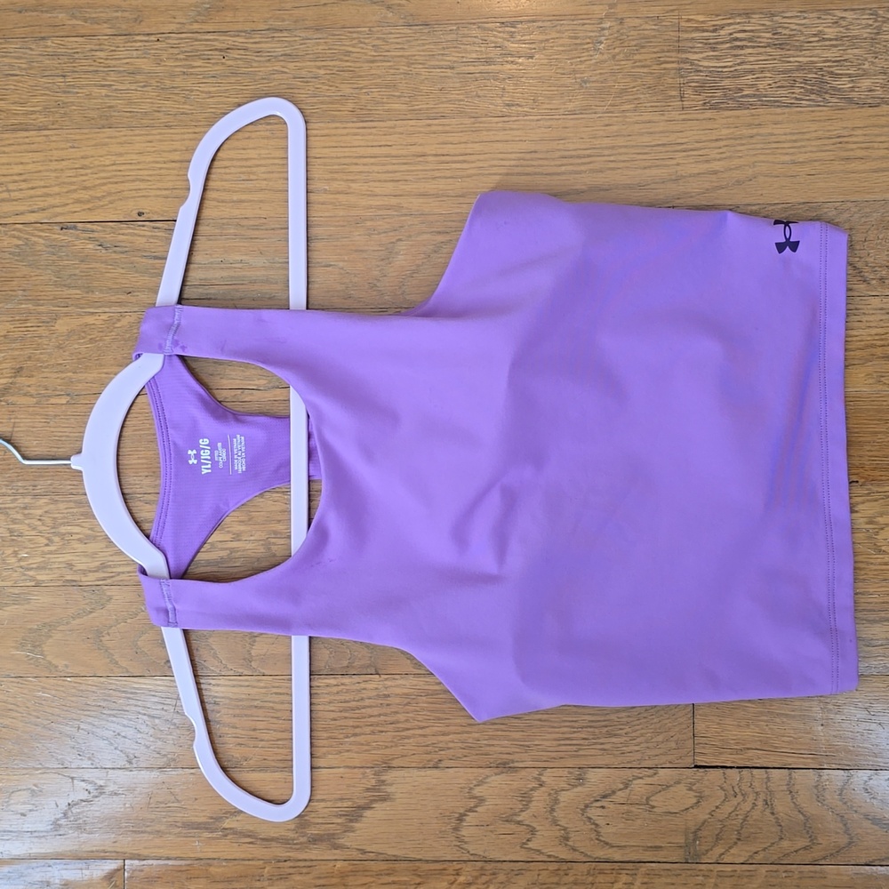 UNDER ARMOUR BRAND GIRL'S PURPLE ATHLETIC SPORTS BRA SIZE LARGE